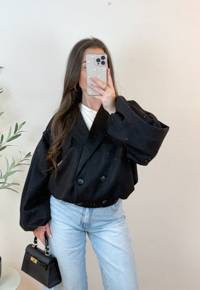 SUEDE BOMBER JACKET | BLACK