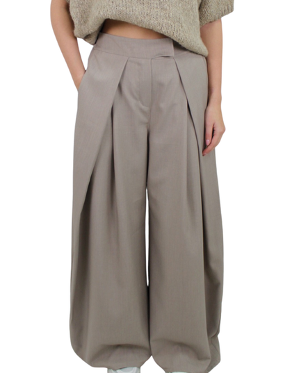 LIVIA WIDE LEG PANTALON | TAUPE