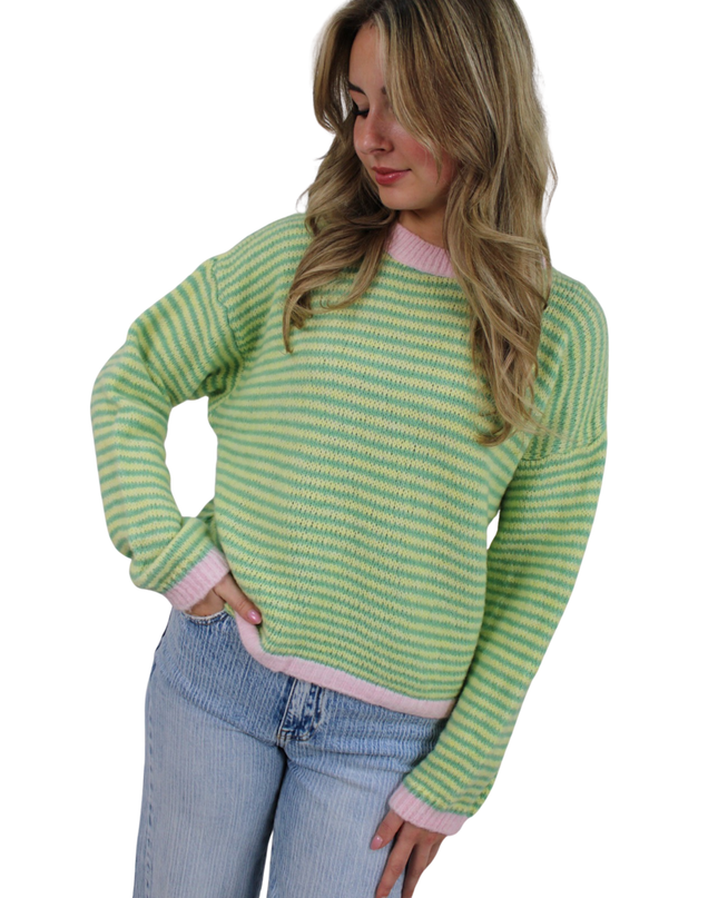 ROSY STRIPED KNIT | GREEN