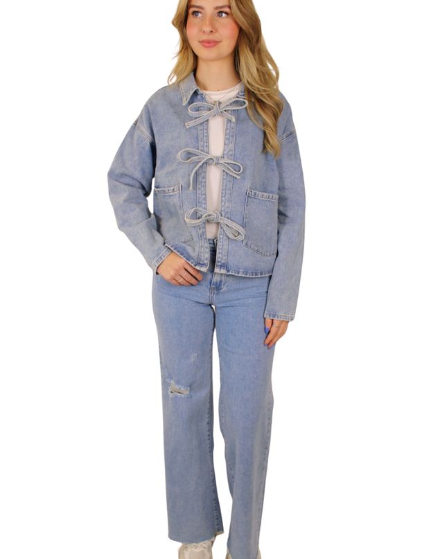 DENIM BOW JACKET | L1166