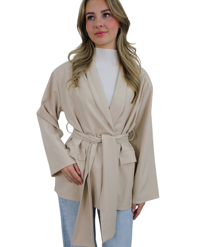 FELINE BASIC BELT BLAZER | BEIGE