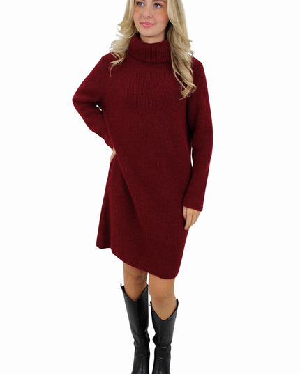 BASIC KNIT DRESS | BORDEAUX