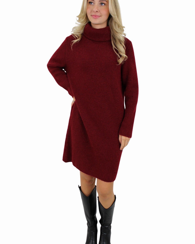 BASIC KNIT DRESS | BORDEAUX