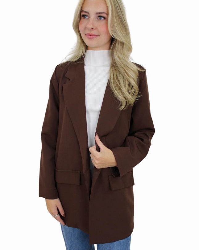 MOLLY BASIC BLAZER | BROWN