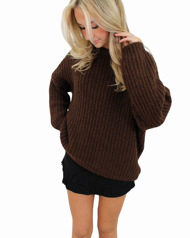 BASIC OVERSIZED KNIT | BROWN