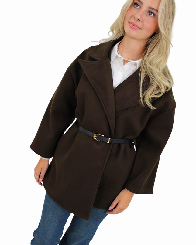 AUTUMN BELT JACKET | BROWN