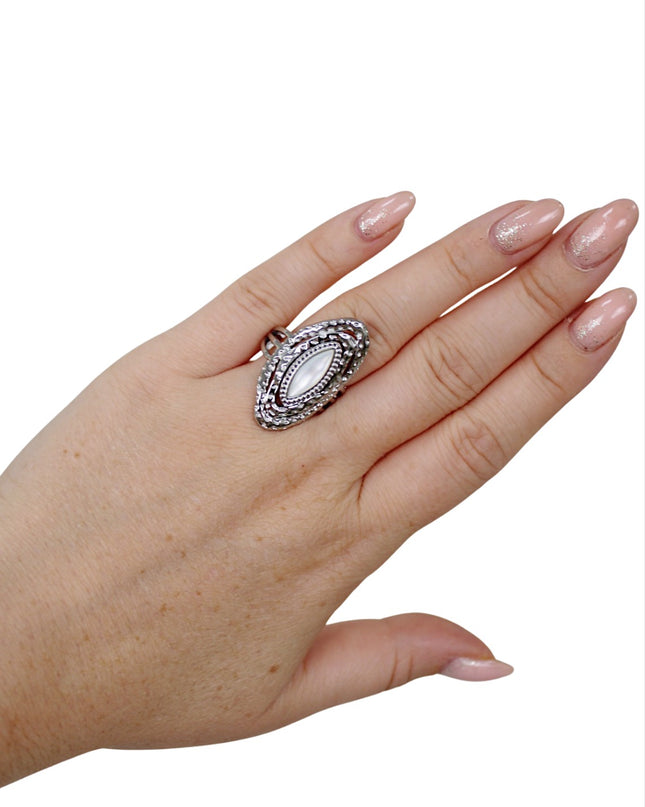 STATEMENT STONE RING | ZILVER