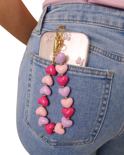 PHONE CORD HEART BASIC | BABYPINK/LILAC
