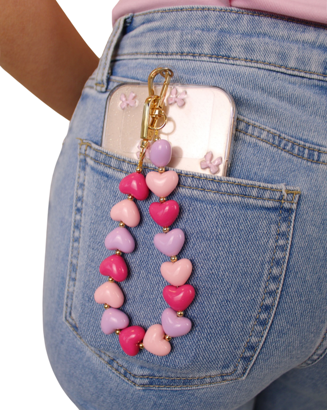 PHONE CORD HEART BASIC | BABYPINK/LILAC