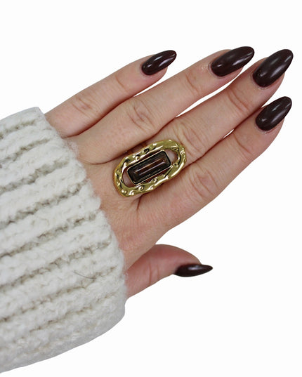 STONE STATEMENT RING | GOLD