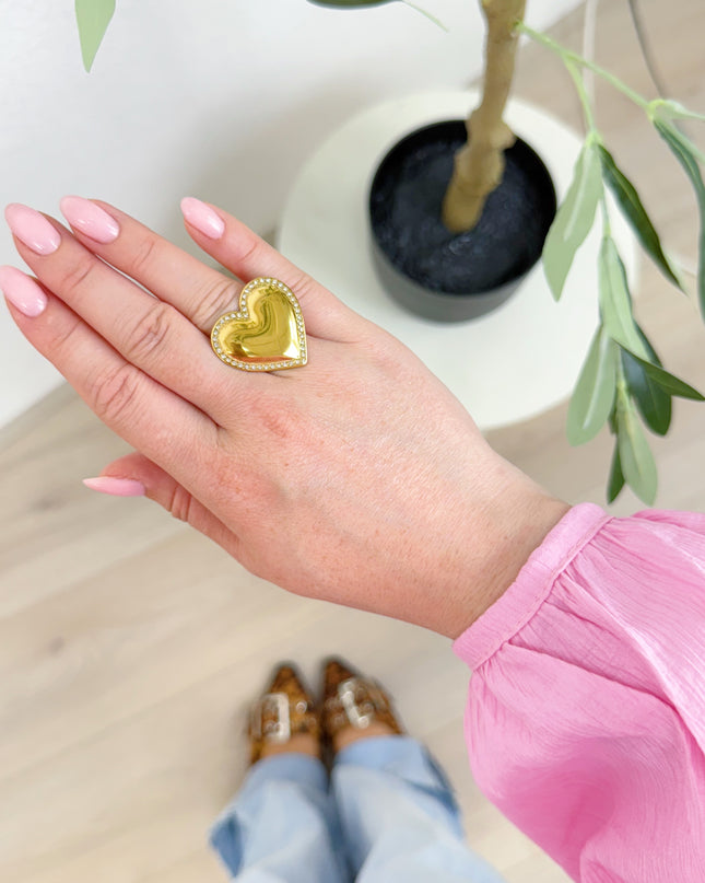 ZIRKONIA HEART RING | GOUD