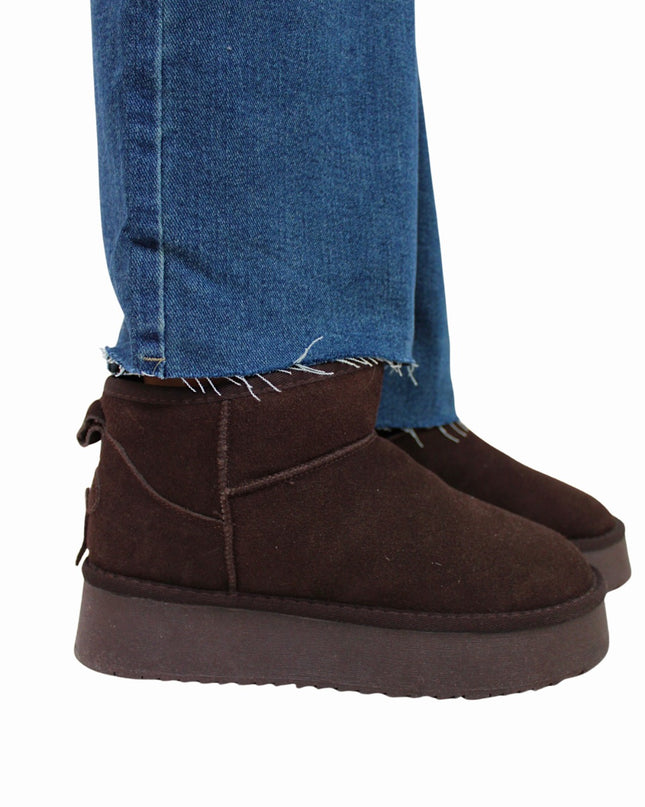 LEATHER COSY BOOTS | BROWN