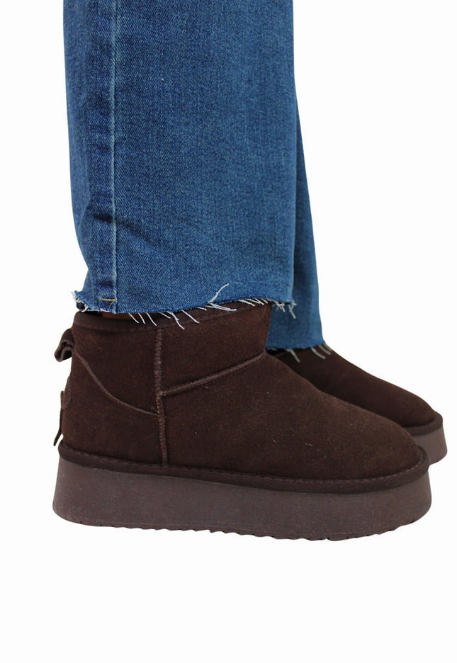 LEATHER COSY BOOTS | BROWN