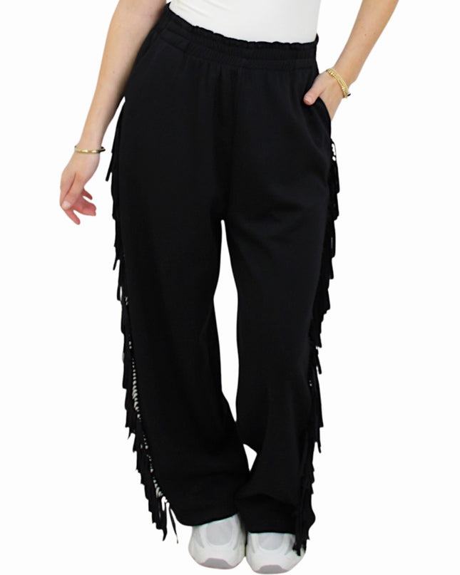 FRANJE JOGGER PANTS | BLACK