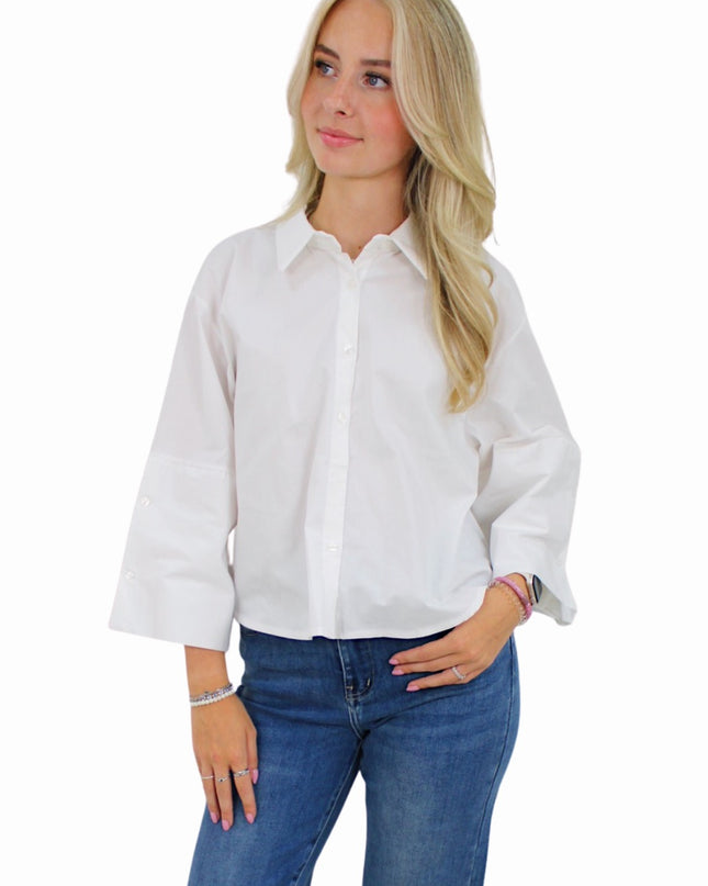 BASIC FLAIR BLOUSE | WHITE
