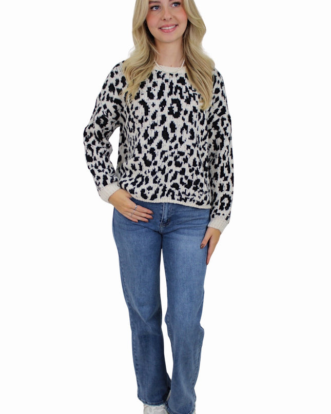 LEOPARD COMFY KNIT | BLACK
