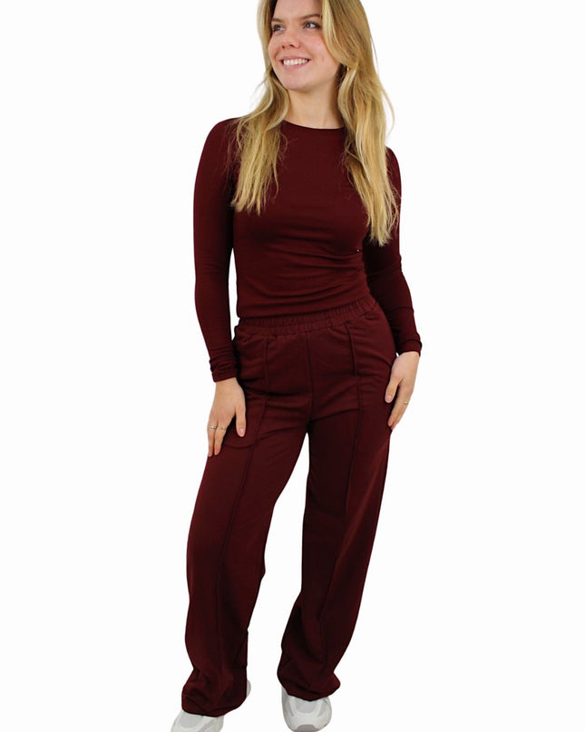 BY SWAN BASIC LONG SLEEVE TOP | BORDEAUX