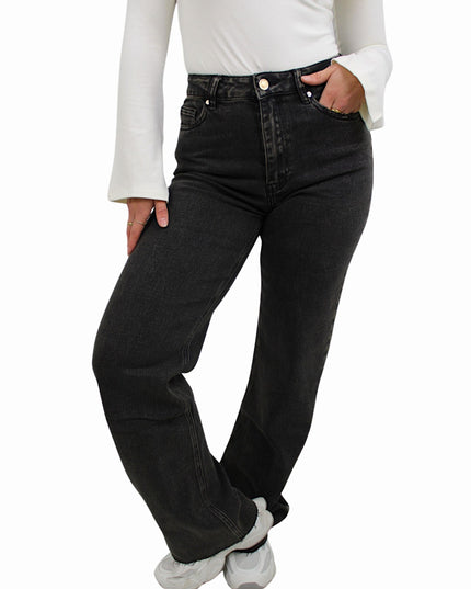 QUEEN HEARTS TALL WIDE LEG JEANS W3636-6 | VINTED BLACK