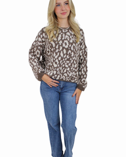 LEOPARD COMFY KNIT | TAUPE