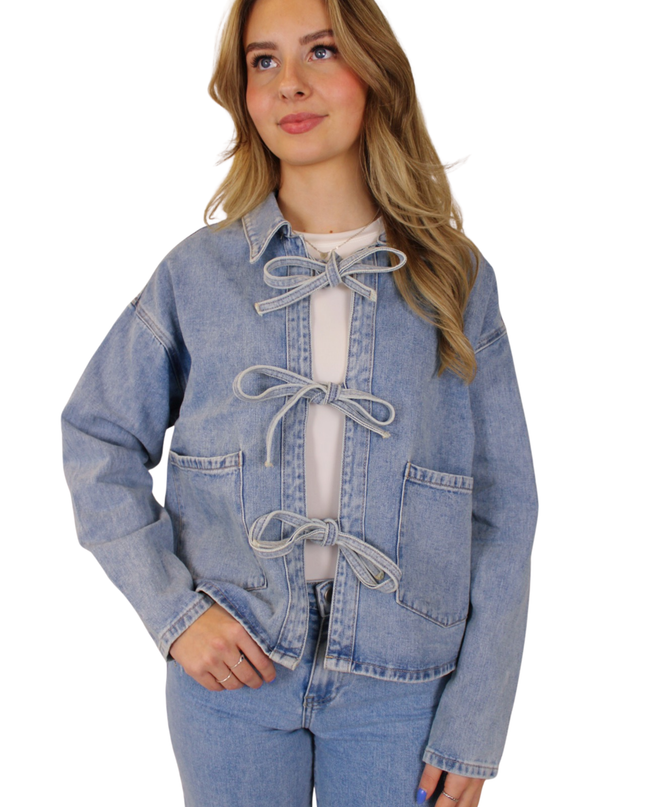 DENIM BOW JACKET | L1166