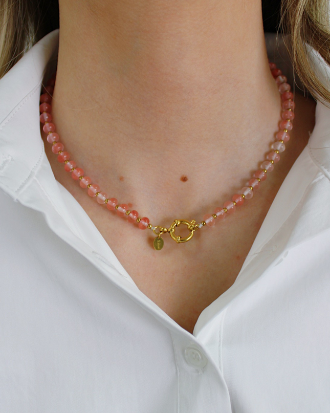 STONE NECKLACE | PINK