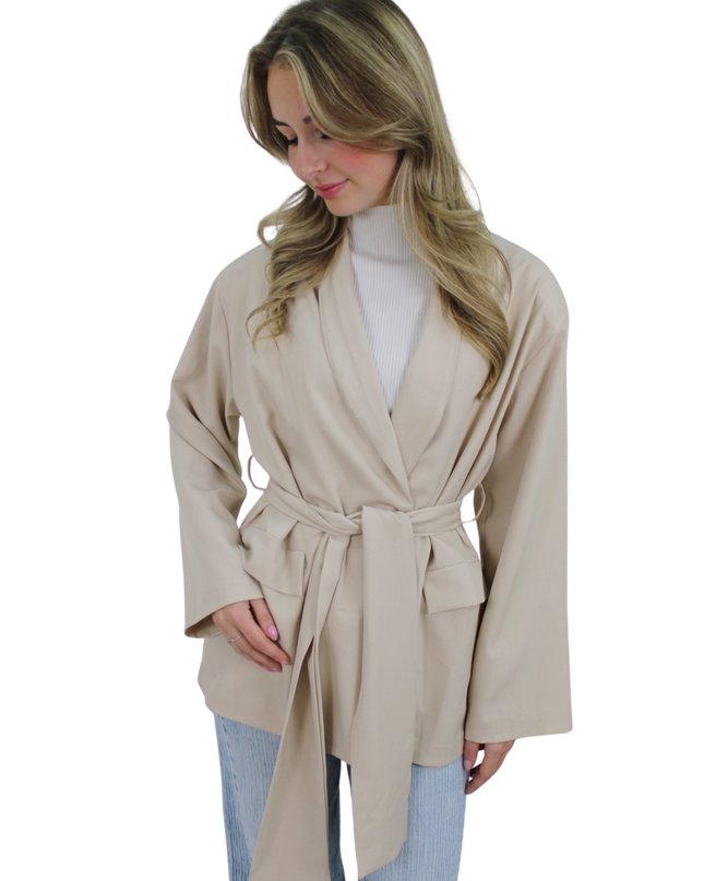 FELINE BASIC BELT BLAZER | BEIGE