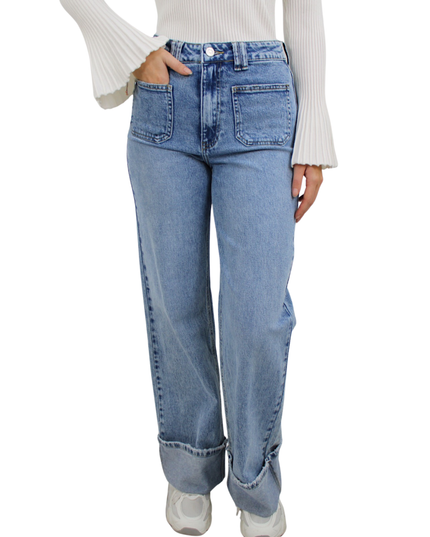 QUEEN HEARTS POCKET JEANS W3802 | BLUE