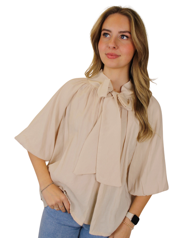 ELIN BASIC BLOUSE | BEIGE