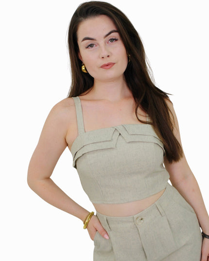 CHLOE LINNEN 2-PIECE SET | BEIGE