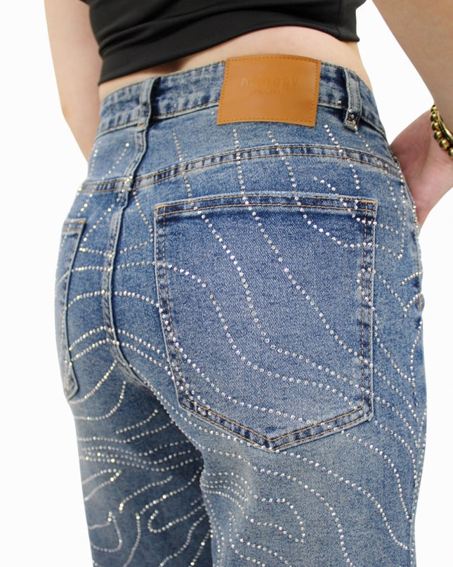 ICON GLITTER JEANS T706 | DARK BLUE