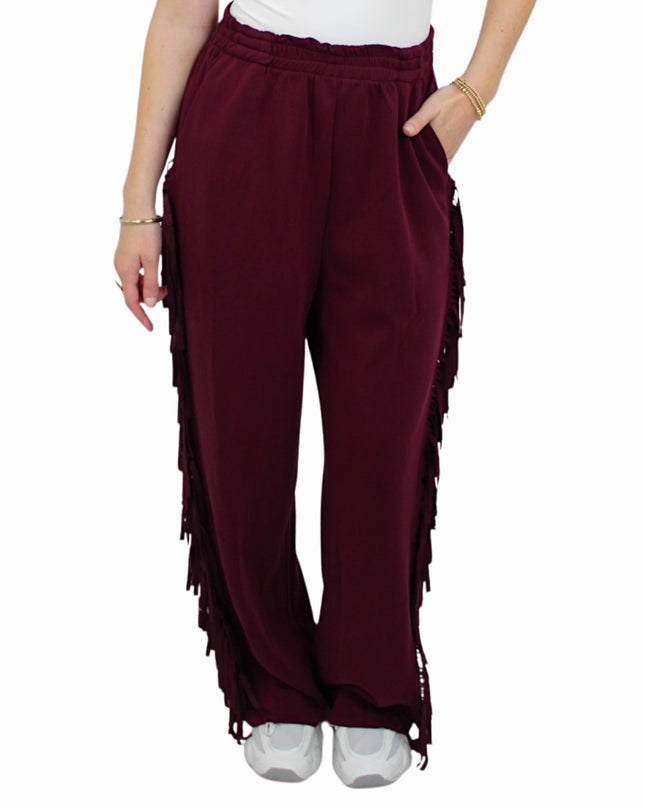 FRANJE JOGGER PANTS | BORDEAUX