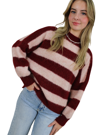 KADY SOFT STRIPED KNIT | RED/BABYPINK