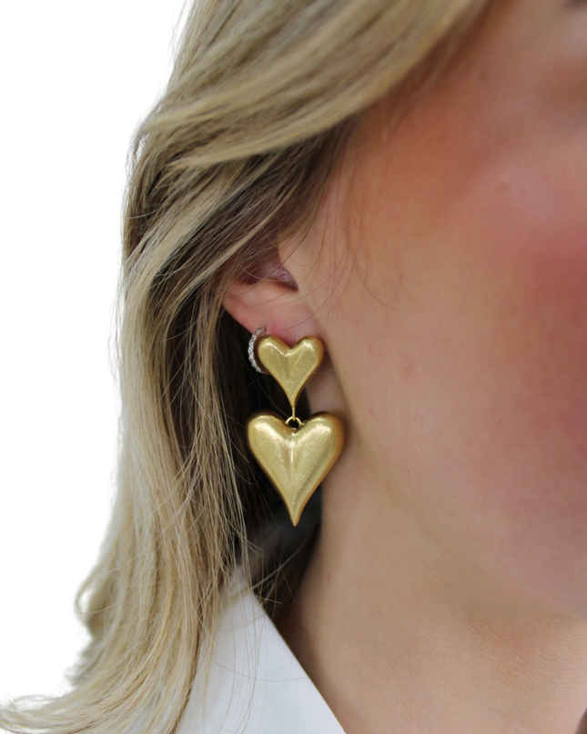 DOUBLE HEART EARRINGS | GOLD