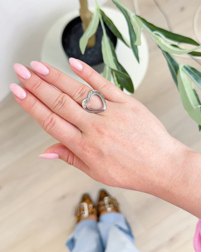 CUTE OPEN HEART RING | ZILVER