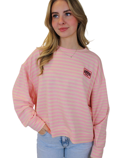 AMOUR STRIPED SWEATER | BABY PINK