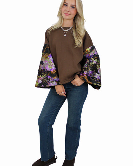 FLOWER FLAIR KNIT | BROWN/BLACK