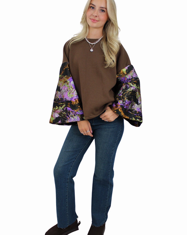 FLOWER FLAIR KNIT | BROWN/BLACK