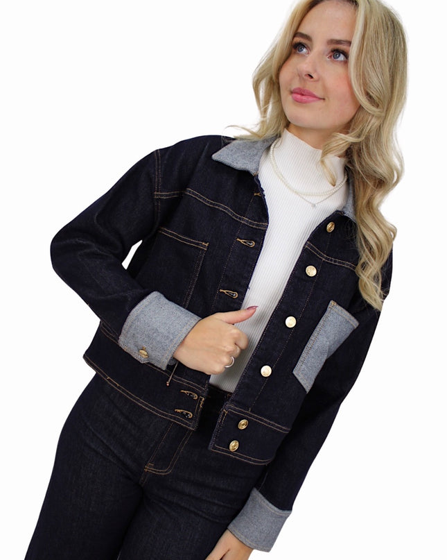MARIVY DENIM JACKET MG-320-2| DARK BLUE