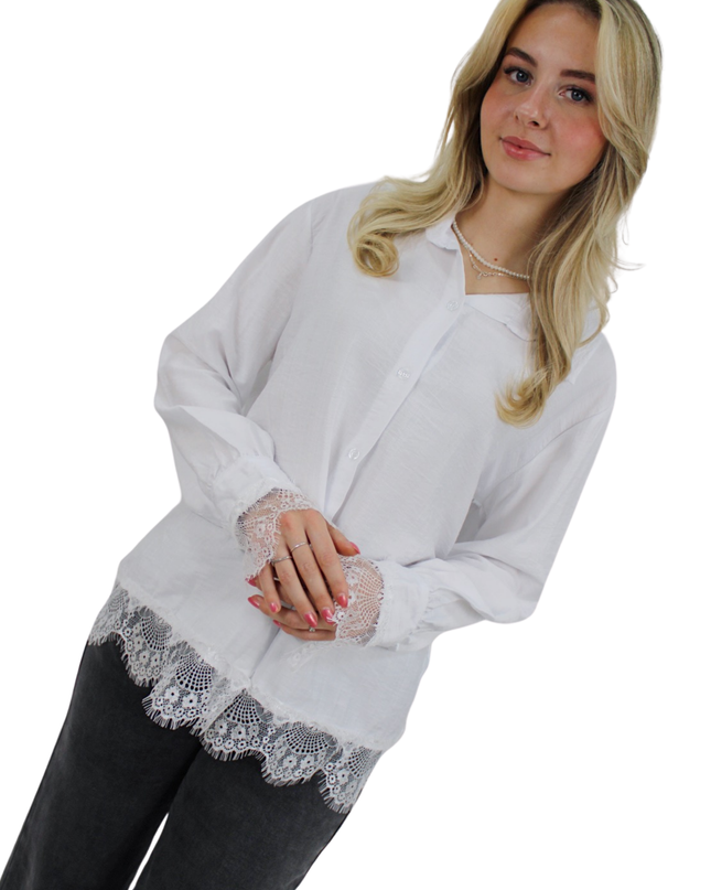 CUTE LACE BLOUSE | WHITE