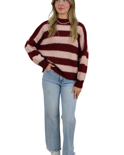 KADY SOFT STRIPED KNIT | RED/BABYPINK
