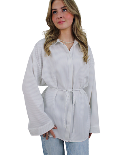 LILY BELT BLOUSE | WHITE
