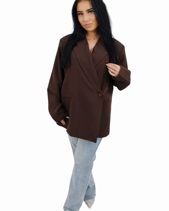 (PRE-ORDER DO 28 AUG) CLASSY MAE BLAZER | CHOCO
