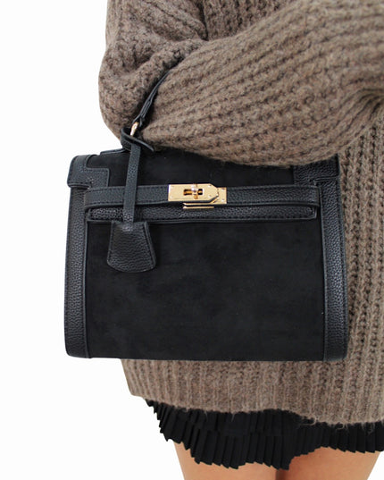 KELLY SUEDE BAG | BLACK