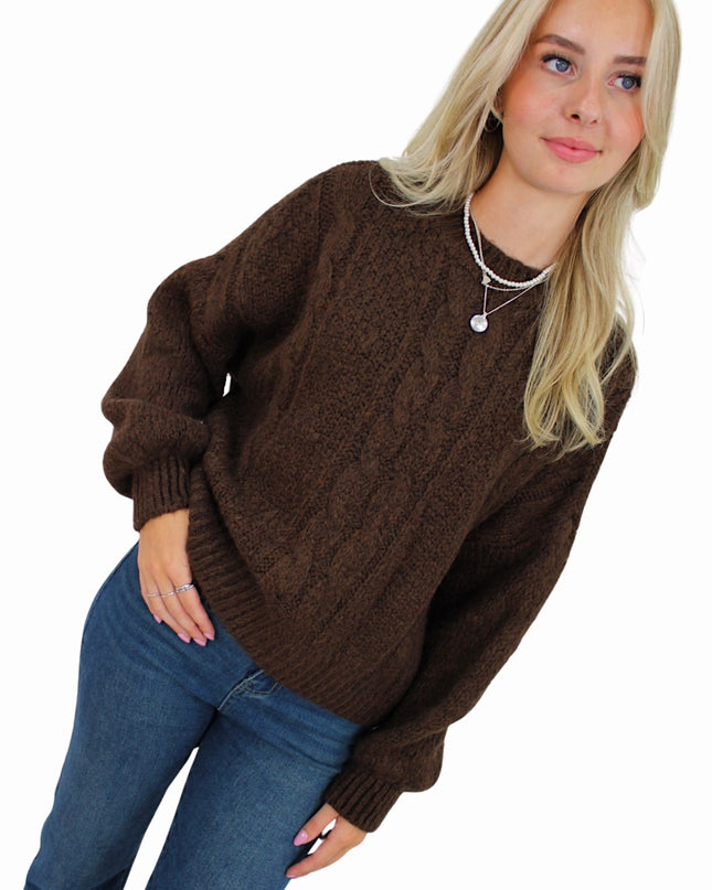 CABLE COMFY KNIT | BROWN