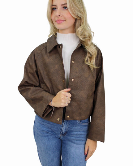 BAILEY BRAIDED JACKET | BROWN