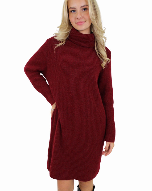 BASIC KNIT DRESS | BORDEAUX