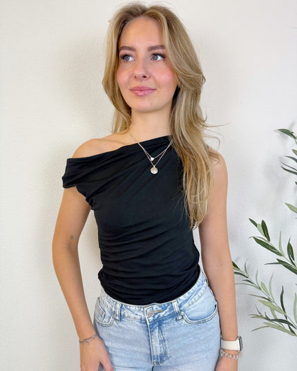 BASIC OFF-SHOULDER TOP | BLACK