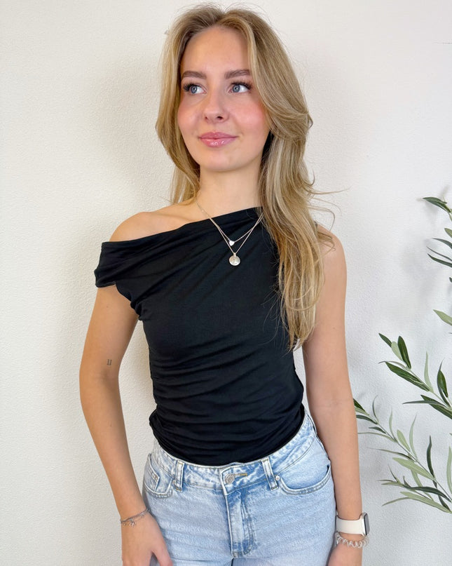BASIC OFF-SHOULDER TOP | BLACK