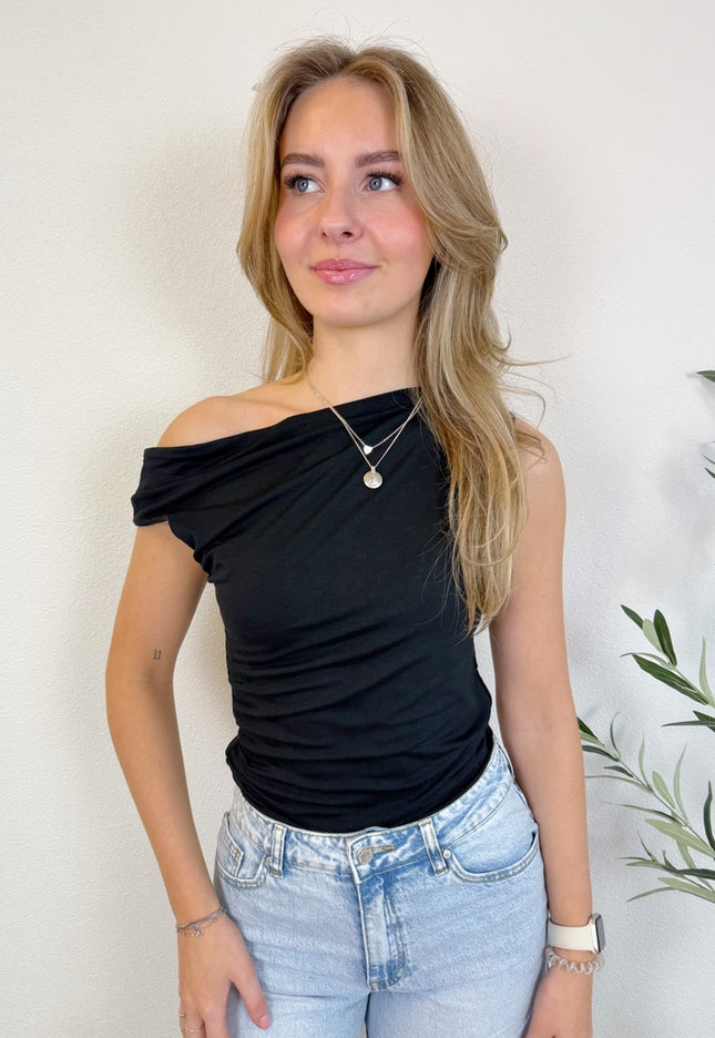 BASIC OFF-SHOULDER TOP | BLACK