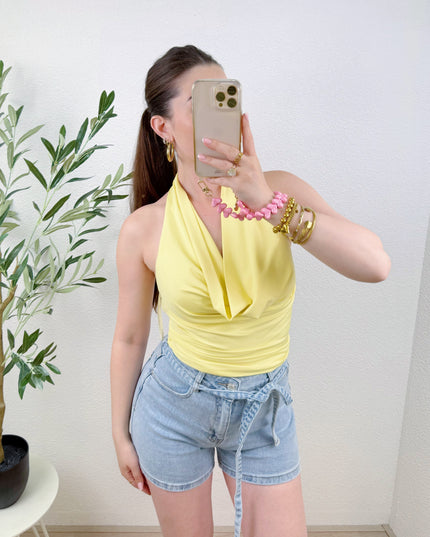 BASIC HALTER TOP | BUTTER YELLOW